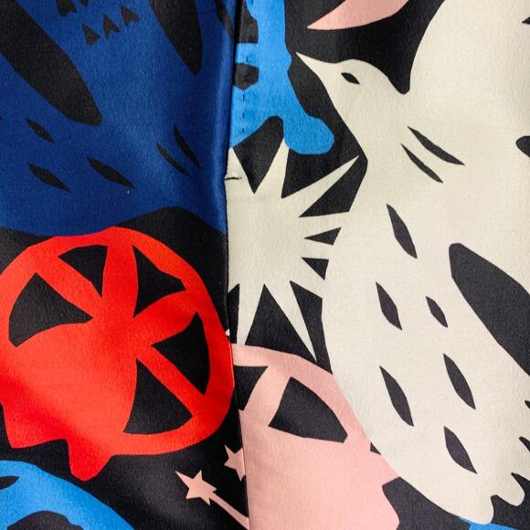 AW21 Runway Size 34 Black Multi Color Graffiti Wool Silk Dress Pants - Picture 7 of 7